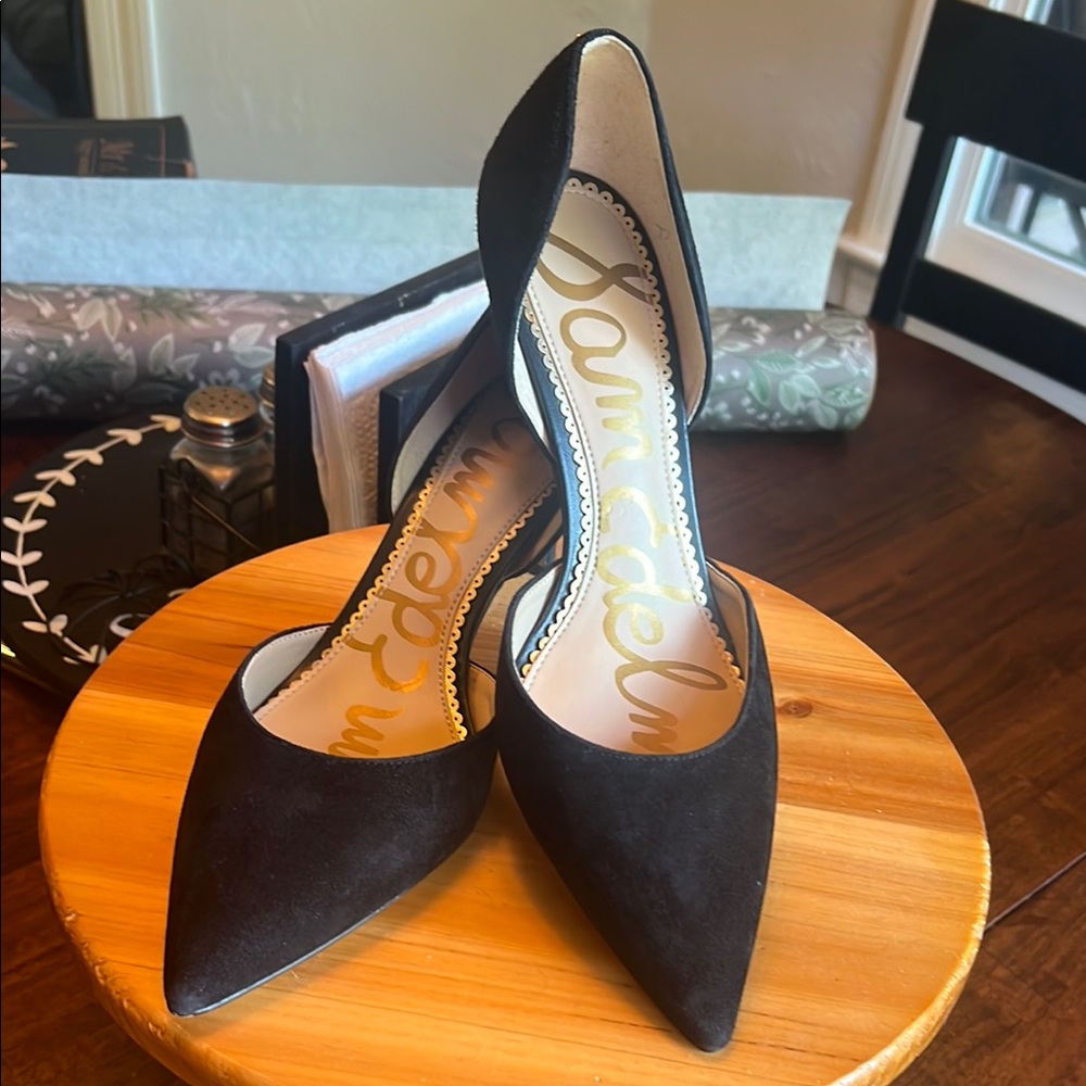 Sam Edelman Black Heels Sleek Pointed-Toe Pumps